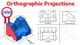 Orthographic Projections in Engineering Drawing - Problem 3