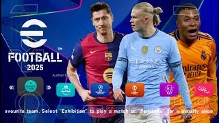 eFootball PES 2025 PPSSPP Download Update UCL New Kits 24/25 Season & New Transfers Best HD Graphics