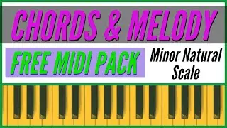 Free Chords & Melody Midi Pack | Trap EDM Midi Pack  | Free Midi Pack | Minor Natural Scale |