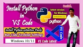 Run Python in Visual Studio Code Latest Ver 2024 l l Install  Python and VS Code