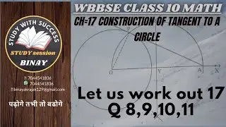 construction of tangent/WB class 10 math ch 17 Q 8 to 11