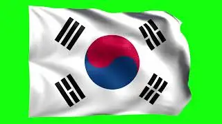 Green screen Footage | South Korea Waving Flag Green Screen Animation | Royalty-Free
