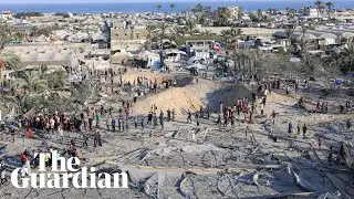 Deadly strike on Khan Younis safe zone leaves massive crater in tent camp