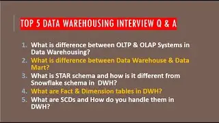 Top 5 Data Warehousing Interview Questions & Answers
