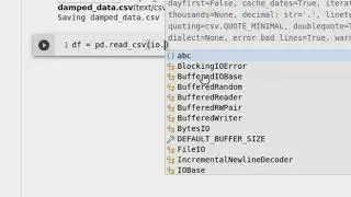 Load  Range Data for a Damped Spring into a CoLab Notebook