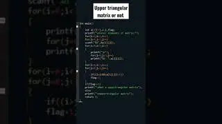 upper traingular matrix or not | 2d array | #clanguage #shorts