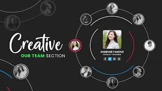 Animated Circular Our Team UI Design using CSS & Vanilla Javascript | Radial Team Section