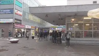 [Псв 41] Выход из метро Молодежная в Москве первый вагон из центра улица Ярцевская Москва ЗИМОЙ ДНЕМ
