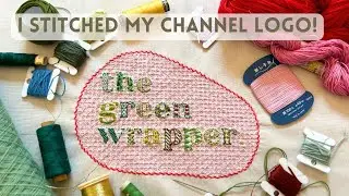 I stitched my channel logo! Stitching letters by hand with fun design. Sashiko / Slow stitching
