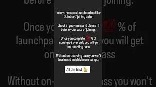 Infosys launchpad mail for October 7 joining #infosys #2022batch #launchpad #offerletter #onboarding