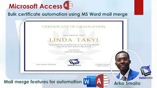 Create multiple certificates in Word using linked data in MS Access through mail merge