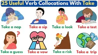 25 Useful Verb Collocations With Take | Collocations In English | English Vocabulary