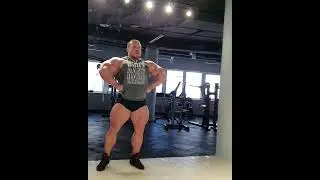 Beefy muscle bull (ID?) with amazing legs flexing and posing