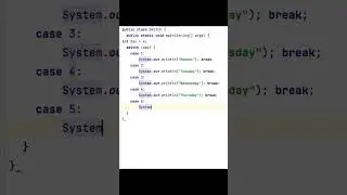 Switch case in java