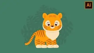 Character Illustration | Young Tiger in Adobe Illustrator | Speed Art #1