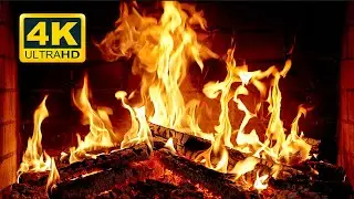 🔥 Cozy Fireplace 4K (12 HOURS). Fireplace with Crackling Fire Sounds. Crackling Fireplace 4K
