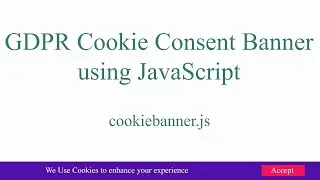 GDPR Cookie Consent Banner using JavaScript | Cookiebanner.js