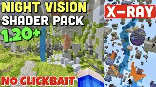 Minecraft PE: 1.20+ Night Vision Shader (FULLBRIGHT) + X-Ray Texture (NO BEHAVIOUR PACK)