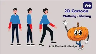 2D Character Walk cycle Animation | After Effects (NO PLUGINS) | AtiK MaHmuD - Design