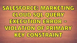Salesforce: Marketing cloud sql query execution error - Violation of PRIMARY KEY constraint