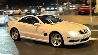Bugatti Chiron и Ferrari Laferrari в Москве | Mercedes SL55 Amg по ночной Москве |