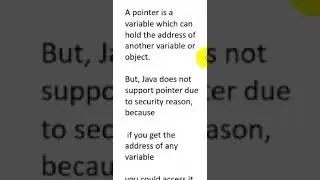 Why Java does not support Pointers | Java Interview Question