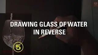 Draw a Glass of Water With White Pencils On Black Paper (White On Black #2)