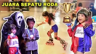 BALAPAN SEPATU RODA SAMANTHA PAKE BAJU HALLOWEEN?MENANG GA YA
