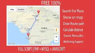 draw route between two locations in google map | FULL SCRIPT