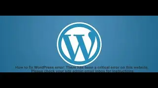 Fx there has been a critical error on this WordPress website, please check your site admin email