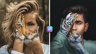 Tiger face photo editing in PicsArt || 