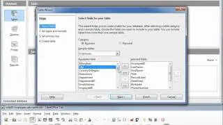 LibreOffice Base (02) Create a Table with the Table Wizard