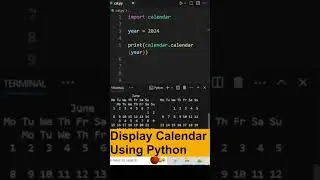 Display Calender using Python Code 