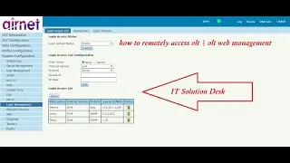 how to remotely access olt? | olt web management?
