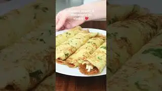 Potato crepes with amazing filling! You can swallow your tongue!