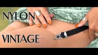 Vintage nylon stockings and garter belt
