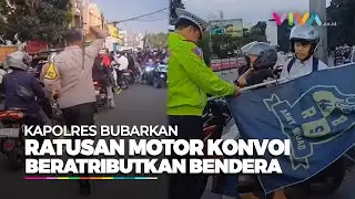 Kapolres Turun Tangan, Hadang Ratusan Motor Konvoi  Beratribut Bendera Melintas Kota Bogor