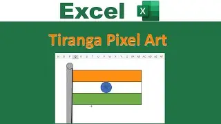 Flag of India (Tricolor) Pixel Art in Excel