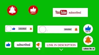 3d like & subscribe button green screen, free to use, no copyright content (black mart)