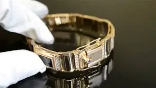 Эксклюзивный мужской браслет из красного золота с агатом и бриллиантами