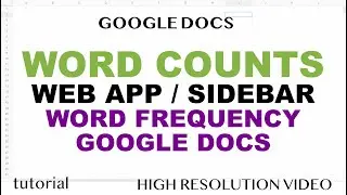 Google Docs Word Count HTML JavaScript Web App, Metro UI Sidebar App with Word Frequency Count