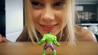 Giantess owns tiny little hulk