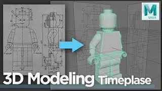 How to make a Lego Man in Maya - Part 1 - 3D Modeling from 2D Technical Drawing