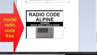 MERCEDES Benz Alpine Navigation radio code free. model radio RA4110 RA4210 RA4310 RA4410