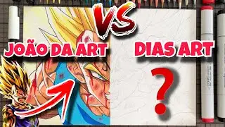 Me vs ​⁠@DiasArt 😱? Speed Drawing Majin Vegeta From Dragon Ball Z | João Da Art