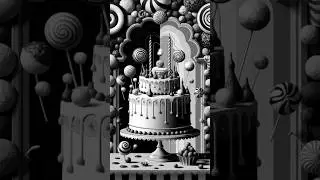 A Magical World of Black & White Sweets - Stunning Art #illustration #ai #prompt