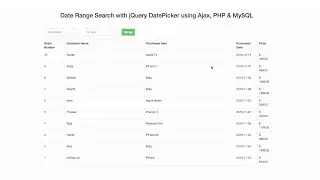 Date Range Search with jQuery DatePicker using Ajax, PHP & MySQL | PART - 1