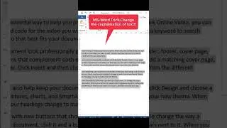 MS-Word Trick:Change the capitalization of text!!