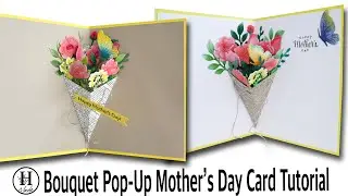 Special Mother's Day Card Idea- Bouquet Pop-up Card Tutorial / My Monthly Hero Kit Jan. 2020