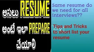 Resume || Tips and Tricks to short list our resume || how to prepare Resume for different jobs